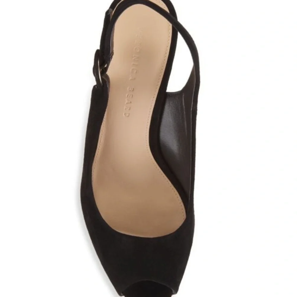 NWT Veronica Beard Dali Suede Peep Toe Wedge Sandals Size 8.5